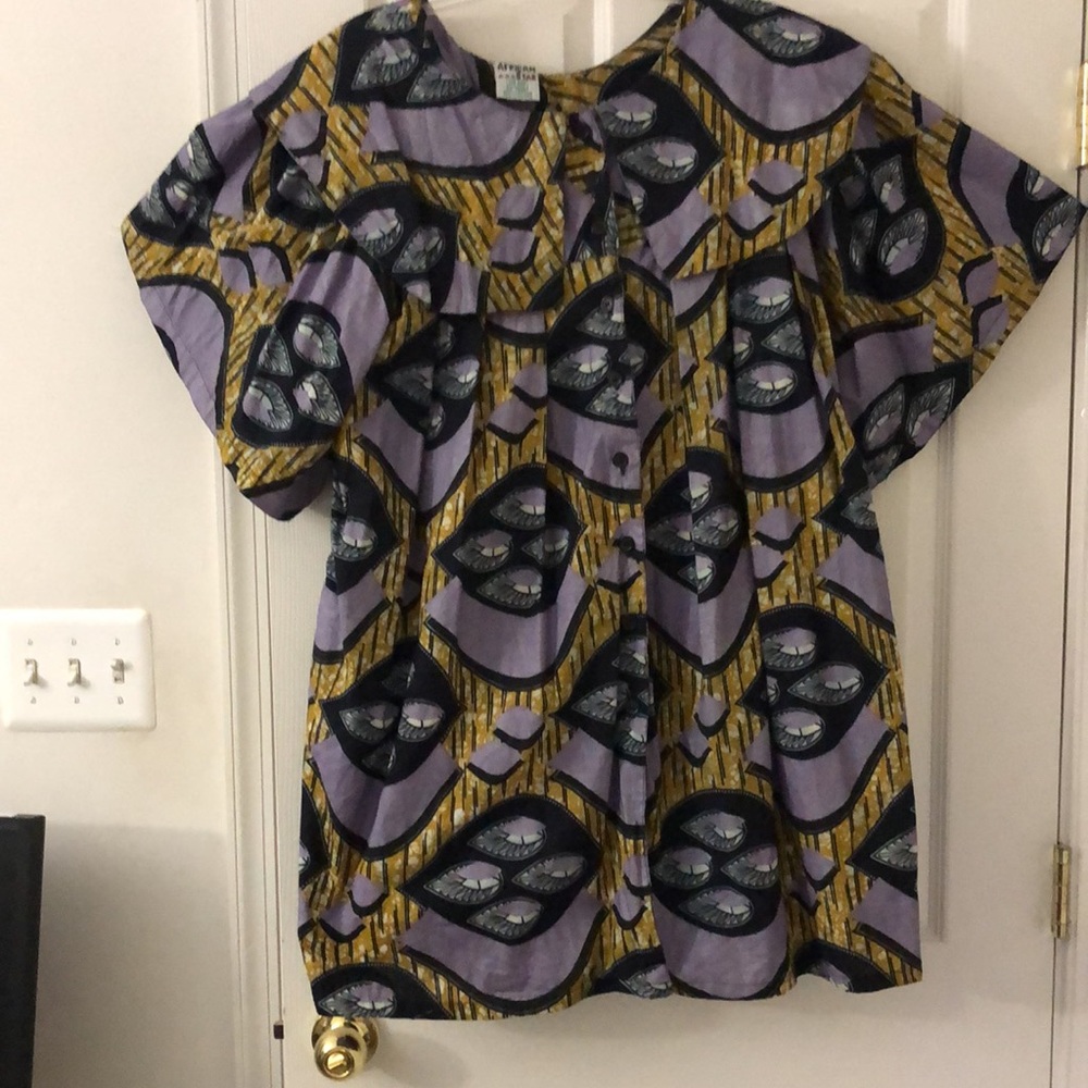 Women’s 3 Piece African Garb - Top, Skirt with Adjustable Waist, & Gele Headwrap